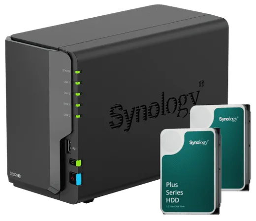 Synology DS225+ - 2 Baies avec 2 disques de 2To HAT3300-2T — vue 1