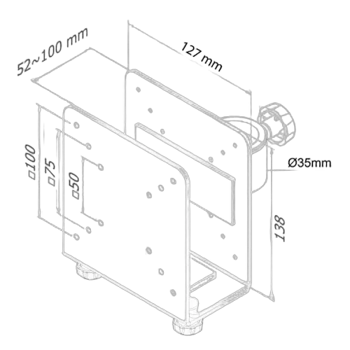 NewStar Thin Client Holder SILVER — vue 3