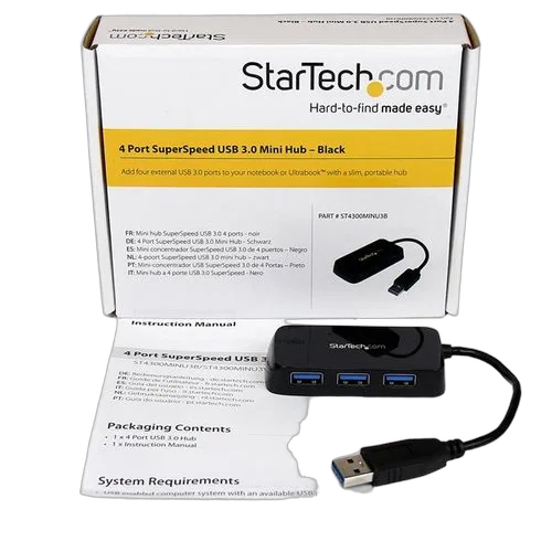 StarTech Portable 4 Port Mini USB 3.0 Hub - Black — vue 5