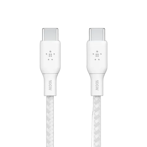 Belkin Câble USB-C vers USB-C - 2m - 100W - Blanc - CAB014BT2MWH — vue 1