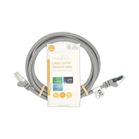 Nedis Câble RJ45 Cat8.1 S/FTP - 2m - Gris — vue 1