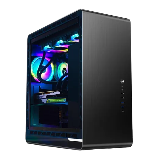 Jonsbo UMX6 Tempered Glass Black — vue 2