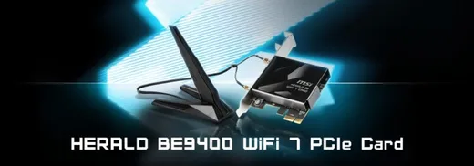 MSI Herald BE9400 WiFi 7 Carte PCIe — vue 6