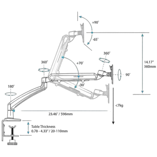 StarTech Single Monitor Arm - Slim Profile — vue 6