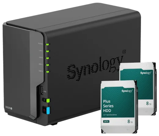 Synology DS225+ - 2 Baies avec 2 disques de 8To HAT3310-8T — vue 1