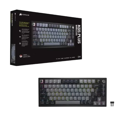 K65 Plus 75% - Mécanique/Sans-Fil/RGB/Noir