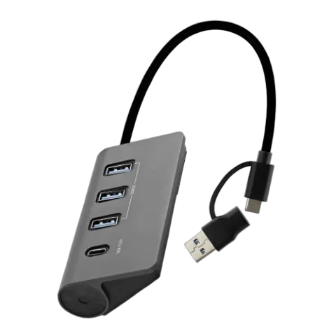 USB-A/USB-C 3.0 - 4 ports - Gris