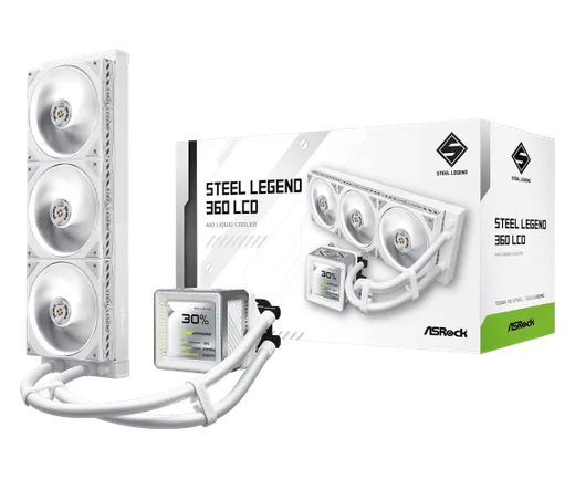 ASRock STEEL LEGEND 360 LCD - 360mm - Blanc, vue 2
