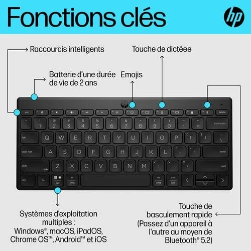 HP 350 BLK Compact Multi-Device KBD — vue 17