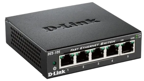 D-LINK 5-port 10/100Mbps Fast Ethernet Unmanaged Switch - Metal Housing — vue 1