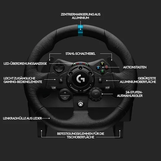 Logitech G923 Racing Wheel & Pedals Xbox One Edition — vue 3