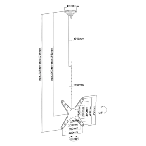 NewStar FlatScreen Ceiling Mount 32-75 — vue 3