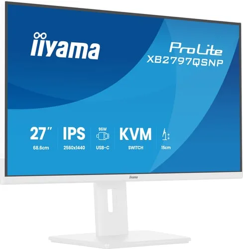 Iiyama Prolite XB2797QSNP-W1 - 27" QHD 75Hz IPS 1ms Pivot AdaptiveSync — vue 4