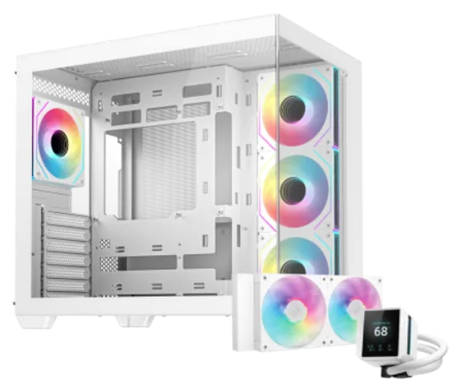 Deepcool CG530 4F Blanc - MT/Sans Alim/ATX + MYSTIQUE 240 ARGB Blanc — vue 1