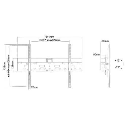 NewStar Wall Mount 37-75 Black — vue 3