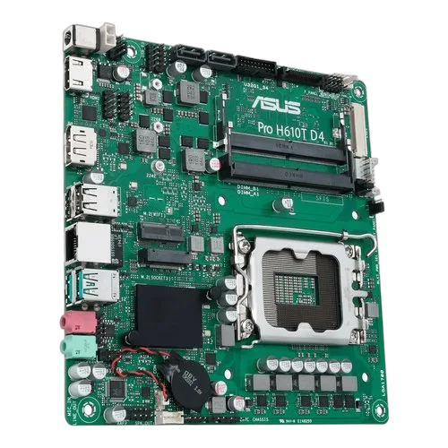 ASUS PRO H610T D4-CSM LGA1700 DDR4 1xHDMI 2.1 1xDP 1xPCIe 2xM.2 2xSATA 4xUSB Thin Mini ITX MB — vue 6