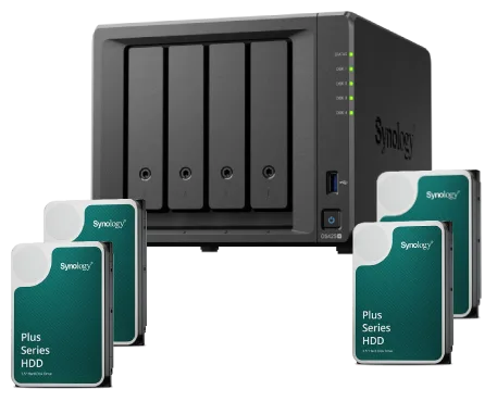 Synology DS425+ - 4 baies avec 4 disques de 4To SATA III — vue 1