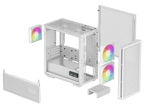 Deepcool CH360 DIGITAL Blanc - GT/Sans Alim/Micro-ATX — vue 12