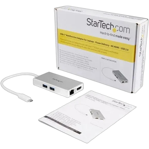 StarTech USB C Multiport Adapter - PD - Silver — vue 7