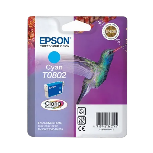 Epson Cartouche Claria T0802 Cyan-Seconde Vie — vue 1