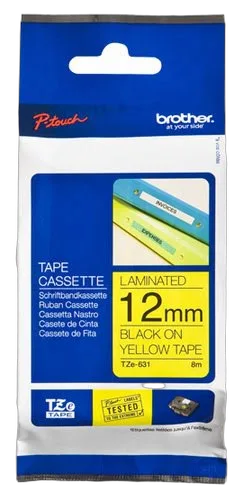 Brother Tape/12mm black on yellow f P-Touch TZE — vue 1