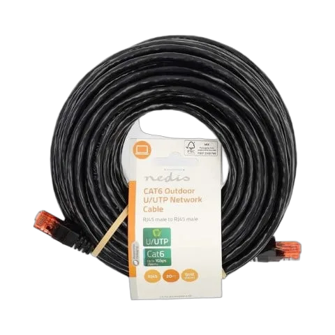 Nedis Câble RJ45 Cat6 U/UTP - 20m - Noir — vue 1
