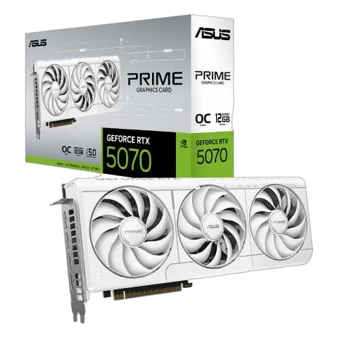 Asus PRIME GeForce RTX 5070 White OC Edition 12GB GDDR7 — vue 1