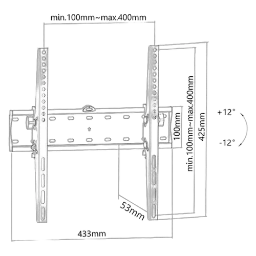NewStar Flat Screen Wall Mount tiltable — vue 15