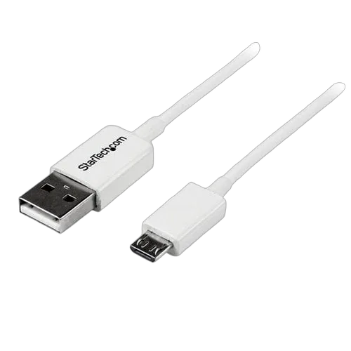 StarTech 2m White Micro USB Cable - A to Micro B — vue 1
