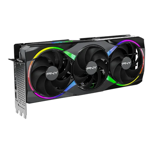 PNY RTX 5080 16GB ARGB Overclocked Triple Fan — vue 5