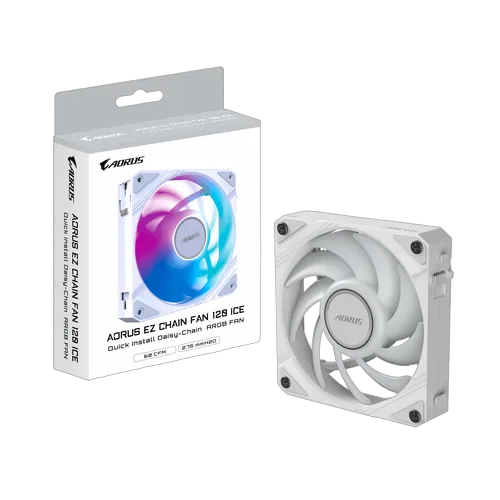 Gigabyte Aorus Ez Chain Fan ICE - 120mm - Blanc — vue 1