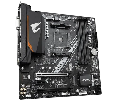 Gigabyte B550M AORUS ELITE — vue 3