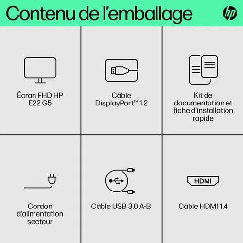 HP 21.5IN FULL HD 1920X1080 16:9 — vue 3