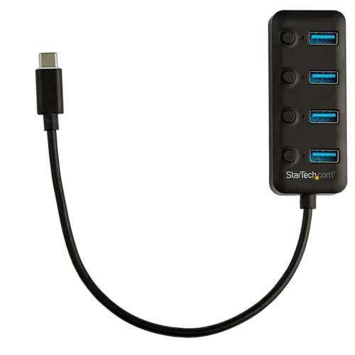 StarTech Hub - USB C 4-Port with On/Off Switches — vue 3