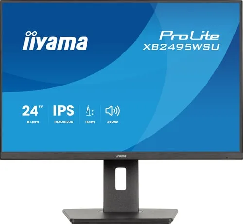 Iiyama Prolite XB2495WSU-B1 - 24.1" FHD+ 100Hz IPS 4ms Pivot HDMI DisplayPort — vue 2