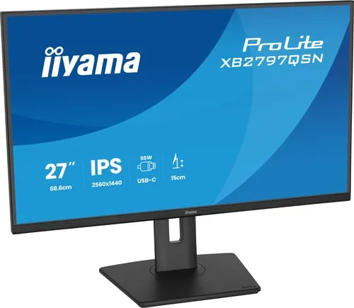 Iiyama Prolite XB2797QSN-B1 - 27" QHD 75Hz IPS Pivot USB-C 65W — vue 4