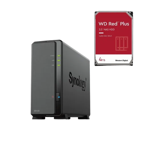 Synology DS124 - 1 Baie avec 1 disque de 4To — vue 1