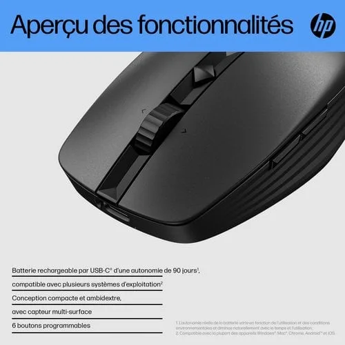 HP 710 RECHBL Silent SLV Bluetooth Mouse — vue 20