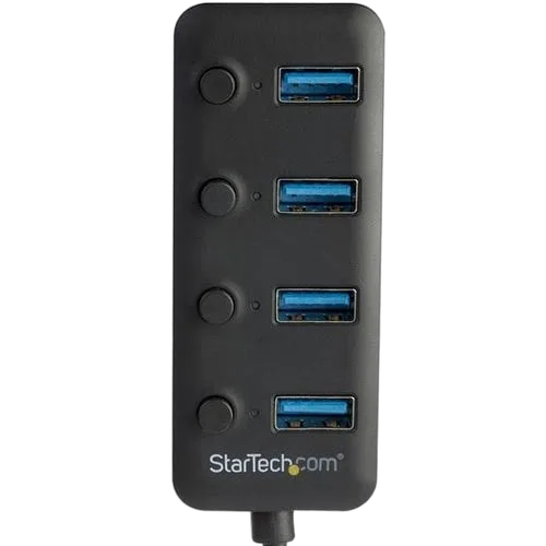 StarTech Hub - USB 3 4-Port with On/Off Switches — vue 3