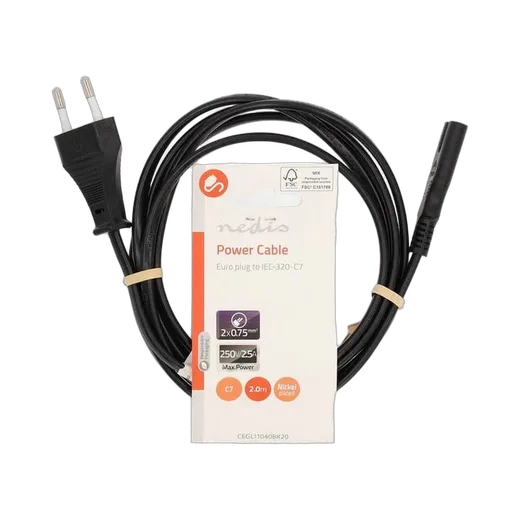 Nedis Câble Euro Masculin vers IEC-320-C7 - 2m - Noir — vue 1