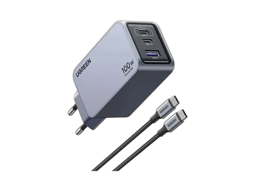 UGREEN Chargeur secteur 100W 3 ports + Câble USB-C - 1,5m — vue 1