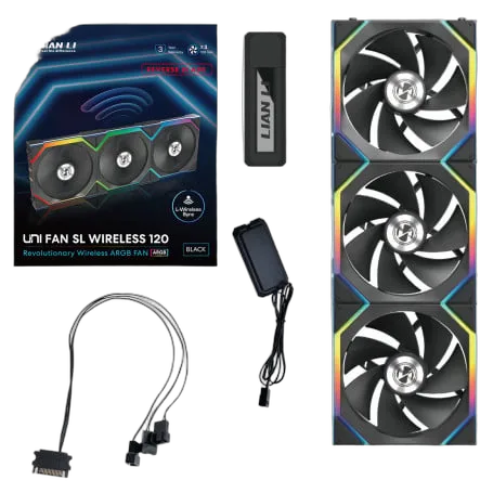 Lian-Li UNI FAN SL ARGB PWM - Pack de 3 120mm - Noir - REVERSE — vue 2