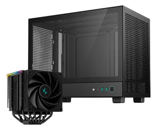 Deepcool CH160 Noir - mT/Sans Alim/Mini-ITX + AK620 DIGITAL Noir — vue 1
