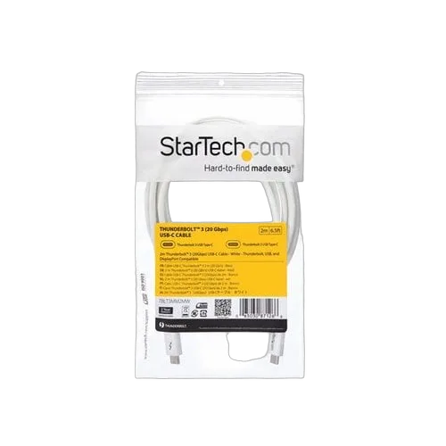 StarTech 2m Thunderbolt 3 Cable 20Gbps - White — vue 8