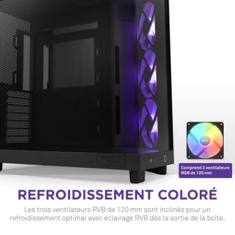 NZXT H6 Flow RGB Noir - MT/Sans alim/ATX — vue 13