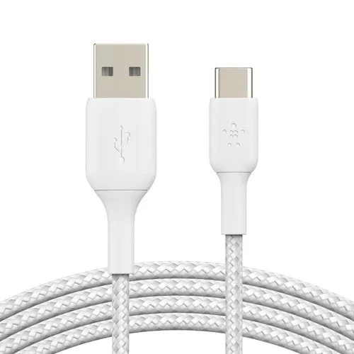 Belkin USB-A to USB-C Cable Braided 1M White — vue 1