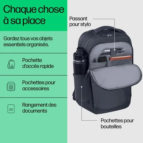 HP Evday 16 Odyssey Gray Laptop Backpack — vue 8
