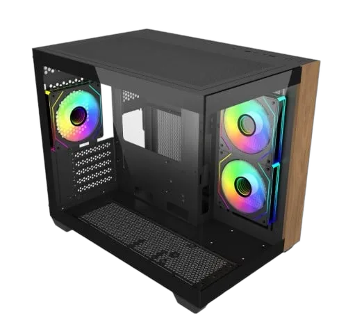 Cooler Master Elite 481 Wood Noir - mT/Sans Alim/mATX — vue 3
