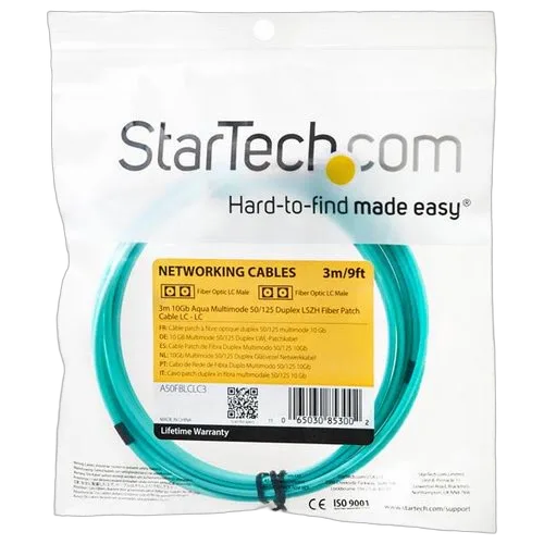 StarTech 3m 10 Gb Aqua Fiber Patch Cable LC/LC — vue 4