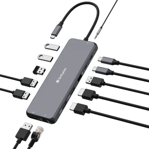 Verbatim USB-C Pro Multiport Hub 13 Port CMH-13 — vue 3